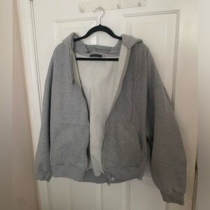 Brandy Melville grey zip up hoodie